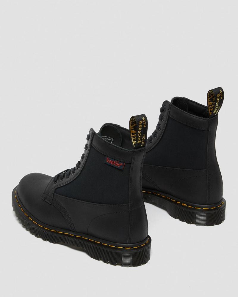 Black Men's Dr Martens 1460 Panel Made in England Leather Lace Up Boots | CA 520DFM